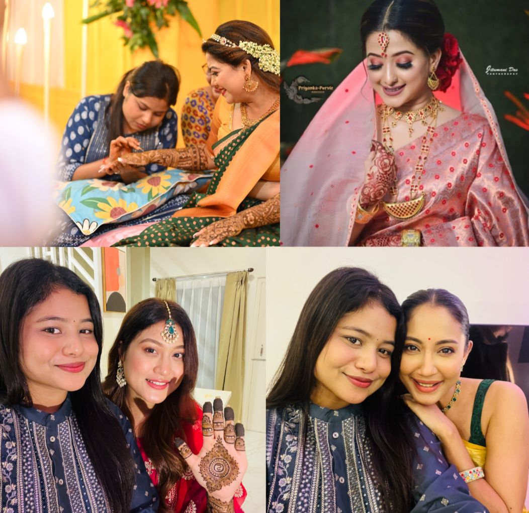 Close up of beautiful bridal mehndi by Purvie, Guwahati